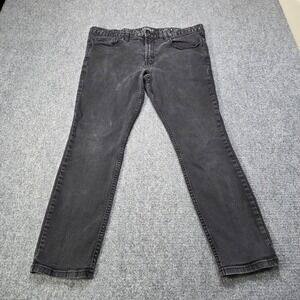 RUDE XXX Mens Skinny Jeans Black Wash Size 36x30 Denim Pants Stretch  Rocker